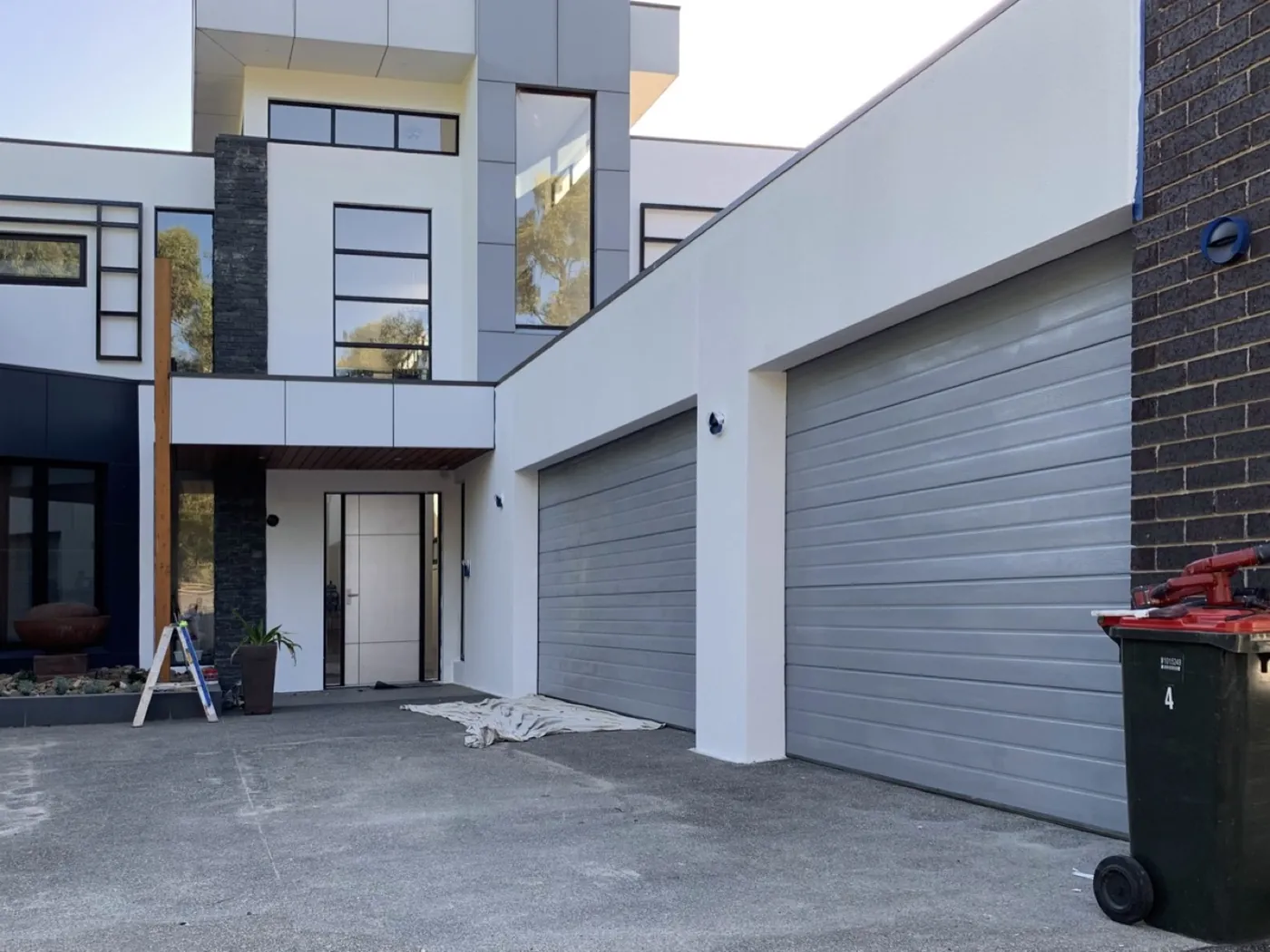 Same garage door in grey undercoat, Donvale