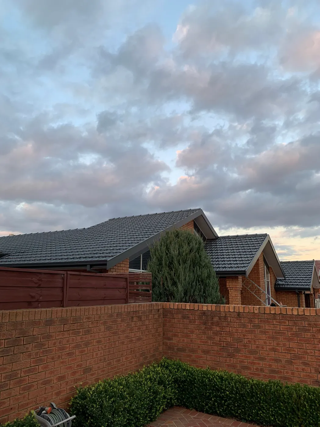 Charcoal tile roof after repainting, Melbourne, Greendale